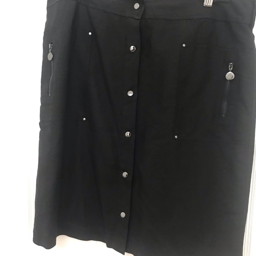 CK A-Line Linen Skirt with pockets